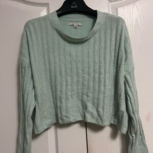 Mint Green Soft Cropped Sweater